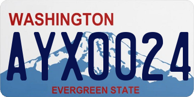 WA license plate AYX0024