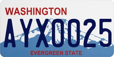 WA license plate AYX0025