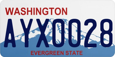 WA license plate AYX0028