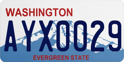 WA license plate AYX0029