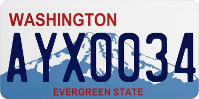 WA license plate AYX0034