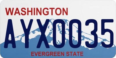 WA license plate AYX0035