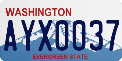 WA license plate AYX0037