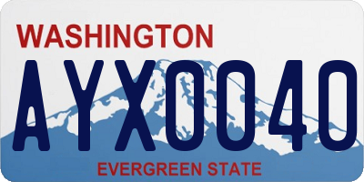 WA license plate AYX0040