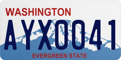 WA license plate AYX0041