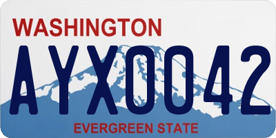 WA license plate AYX0042