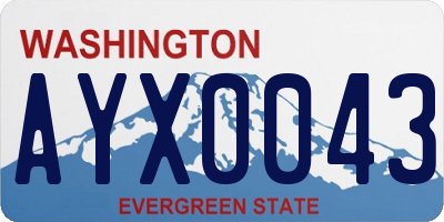 WA license plate AYX0043