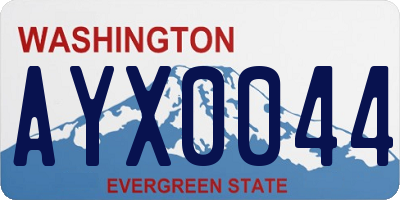 WA license plate AYX0044