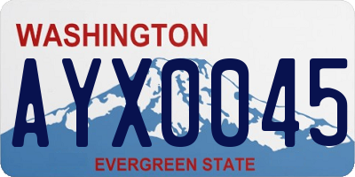 WA license plate AYX0045