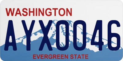 WA license plate AYX0046