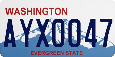 WA license plate AYX0047