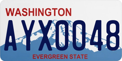 WA license plate AYX0048