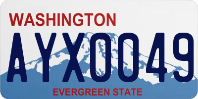 WA license plate AYX0049