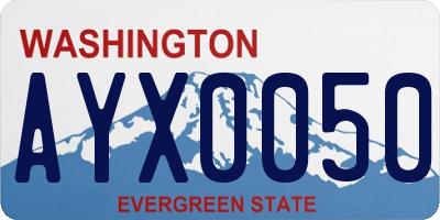 WA license plate AYX0050