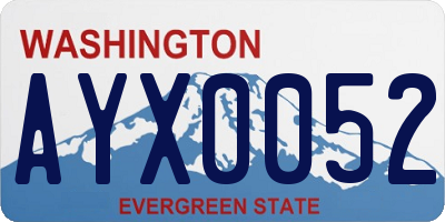 WA license plate AYX0052