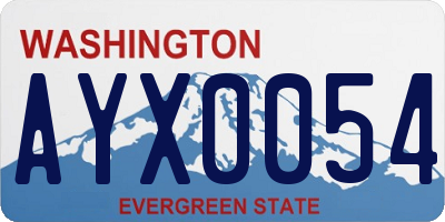 WA license plate AYX0054