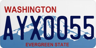 WA license plate AYX0055