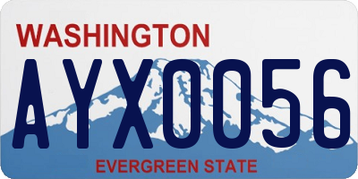 WA license plate AYX0056