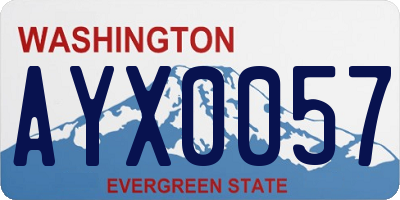 WA license plate AYX0057