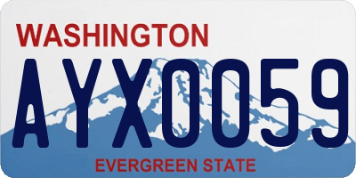 WA license plate AYX0059