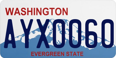 WA license plate AYX0060