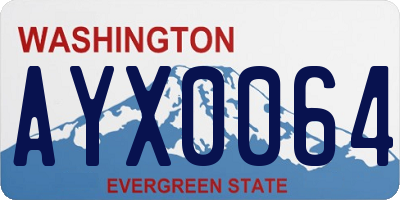 WA license plate AYX0064