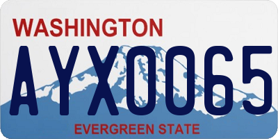 WA license plate AYX0065