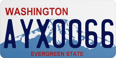 WA license plate AYX0066