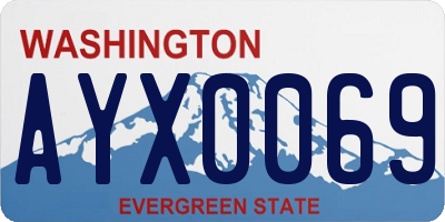 WA license plate AYX0069