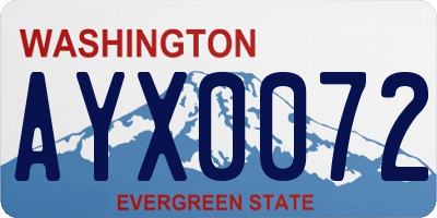 WA license plate AYX0072