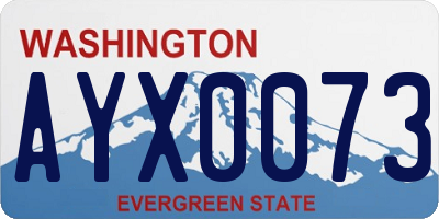 WA license plate AYX0073