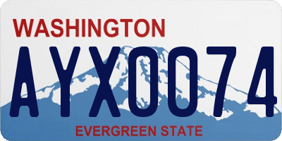 WA license plate AYX0074