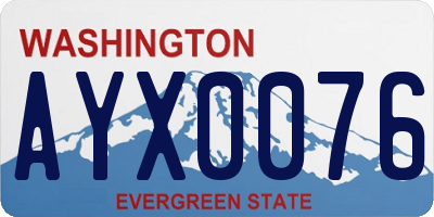 WA license plate AYX0076