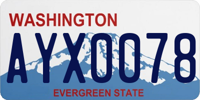 WA license plate AYX0078