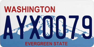 WA license plate AYX0079