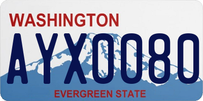 WA license plate AYX0080