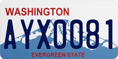 WA license plate AYX0081