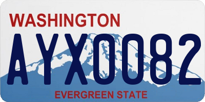 WA license plate AYX0082