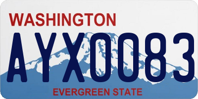 WA license plate AYX0083