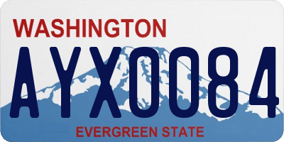 WA license plate AYX0084