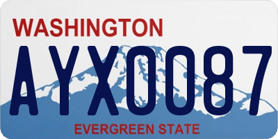 WA license plate AYX0087