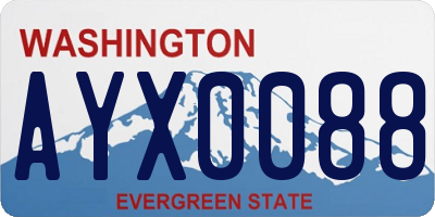 WA license plate AYX0088