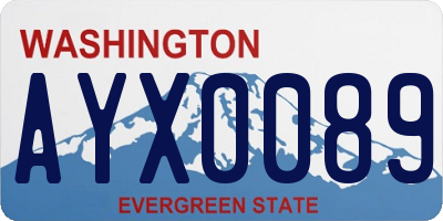 WA license plate AYX0089