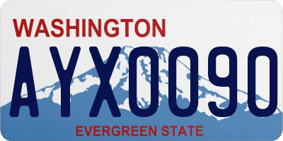 WA license plate AYX0090