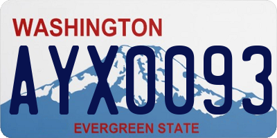 WA license plate AYX0093