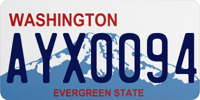 WA license plate AYX0094