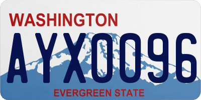 WA license plate AYX0096