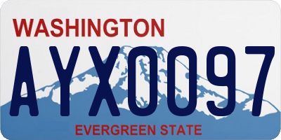 WA license plate AYX0097