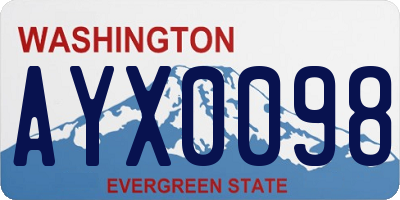 WA license plate AYX0098