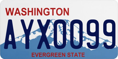 WA license plate AYX0099